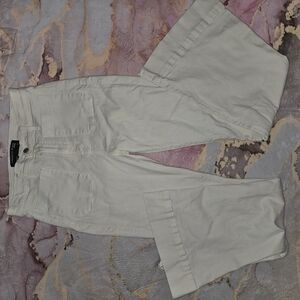 Veronica Beard Cream Wide-Leg Jeans